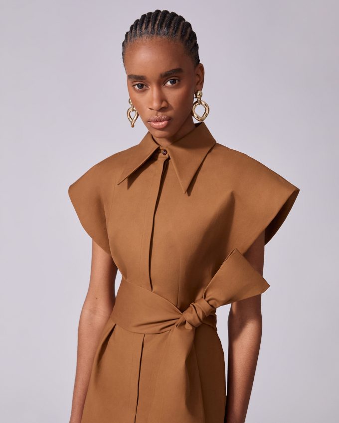 Cap-Sleeve Column Dress