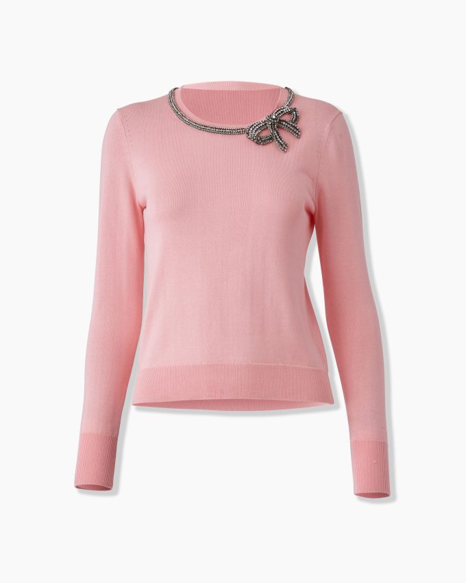 Crystal-Embroidered Sweater