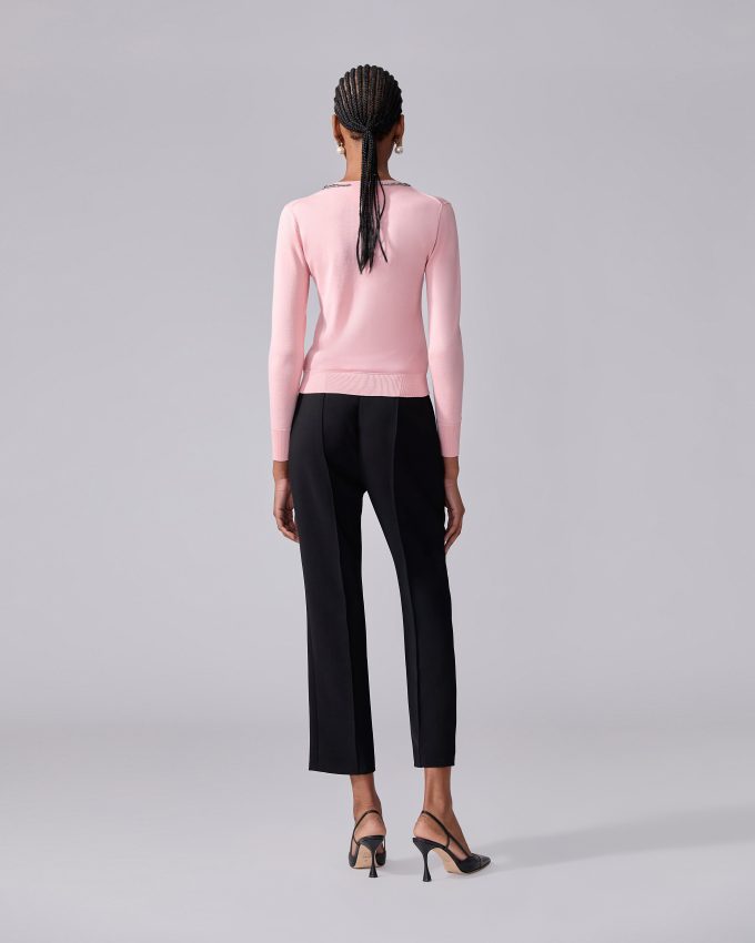 Crystal-Embroidered Sweater