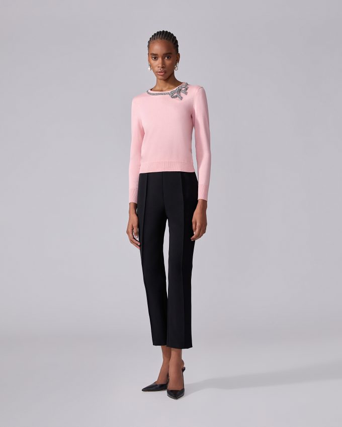 Crystal-Embroidered Sweater