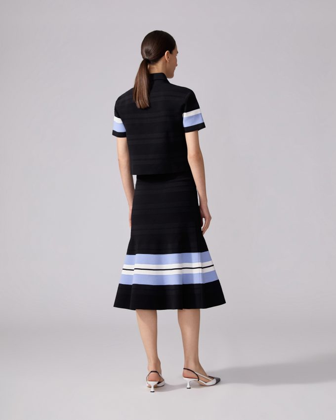 Striped Knit Polo Shirt