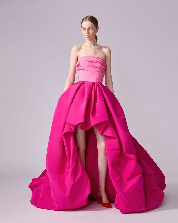 Strapless High-Low Gown