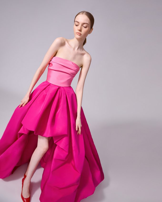 Strapless High-Low Gown