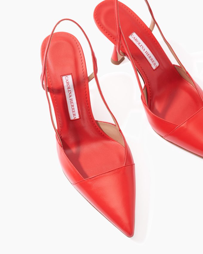 Leather Slingback Heels