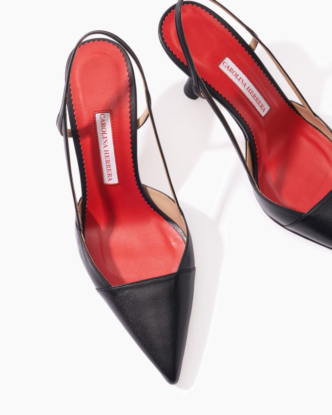Leather Slingback Heels