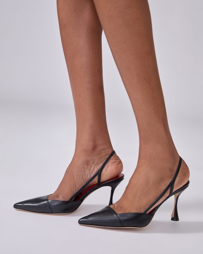Leather Slingback Heels