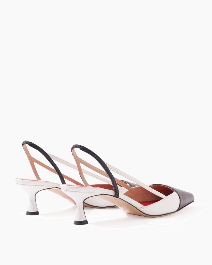 Leather Slingback Kitten Heels