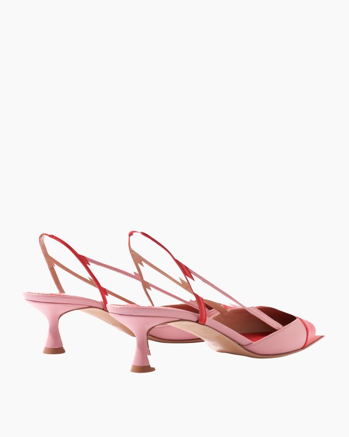 Leather Slingback Kitten Heels