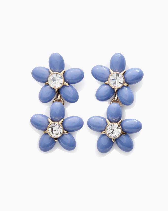 Double Flower Drop Earrings