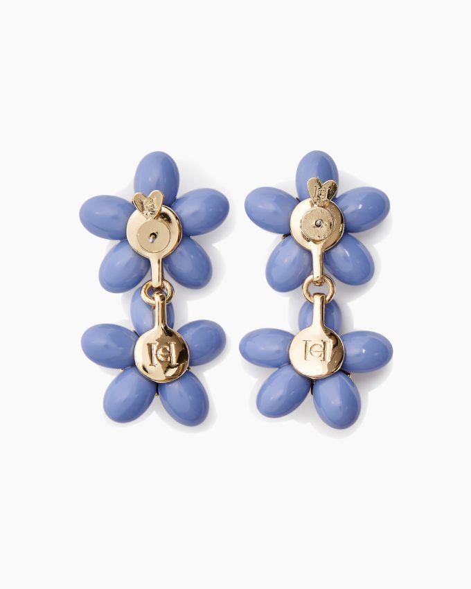 Double Flower Drop Earrings