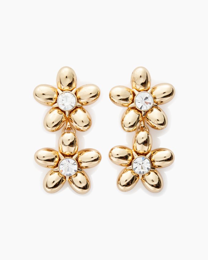 Double Flower Drop Earrings