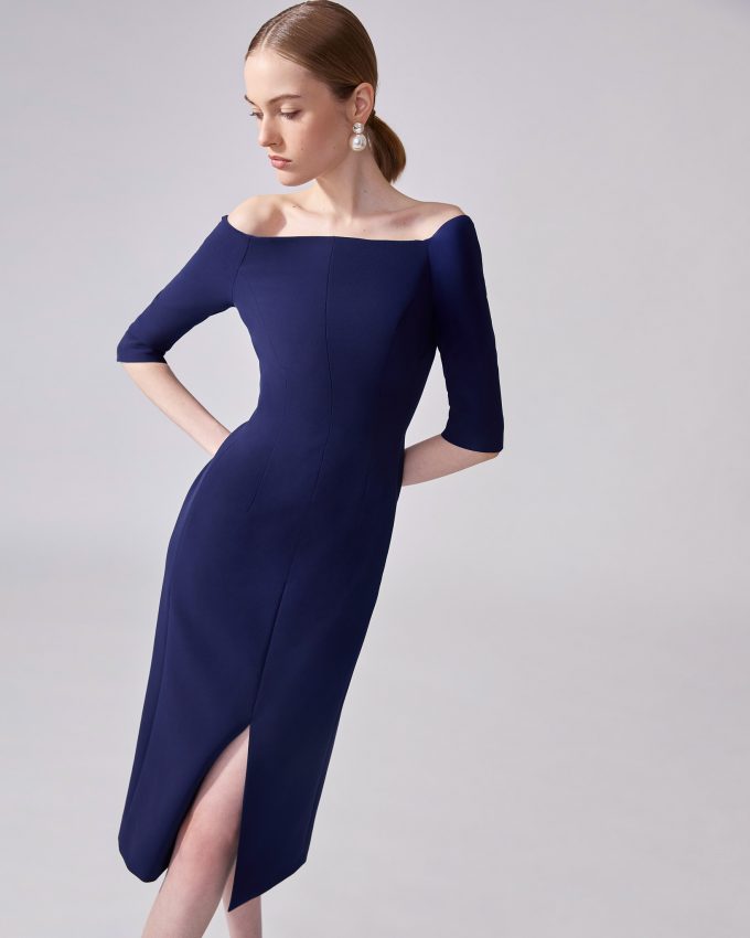 Off-Shoulder Midi Dress