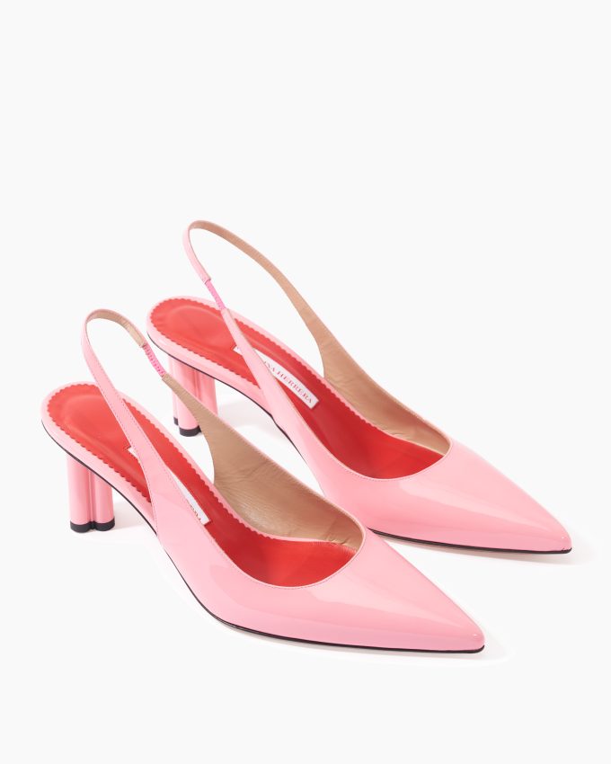 Cylinder-Heel Patent Leather Pumps