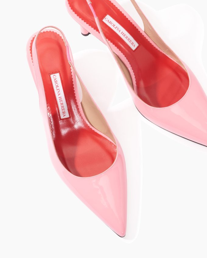 Cylinder-Heel Patent Leather Pumps