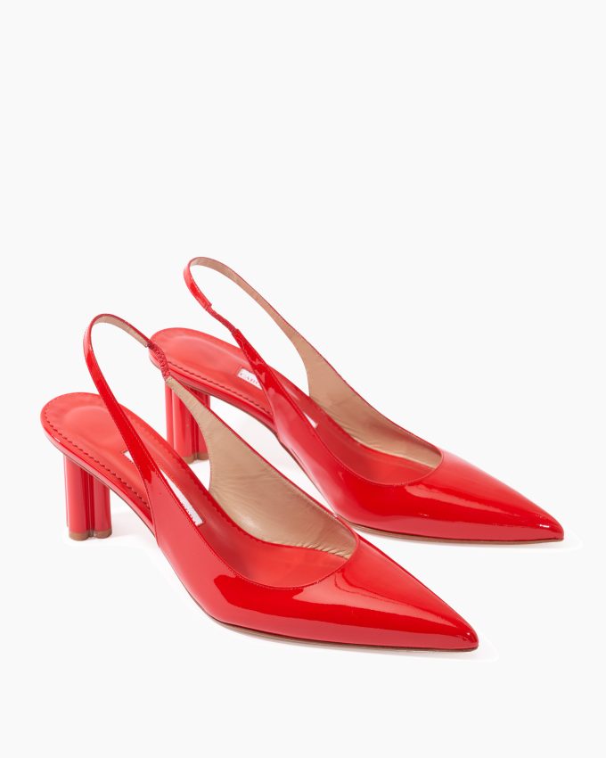 Cylinder-Heel Patent Leather Pumps
