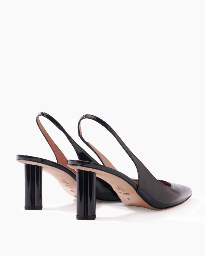 Cylinder-Heel Patent Leather Pumps