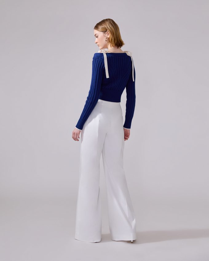 Off-Shoulder Cardigan With Ties
