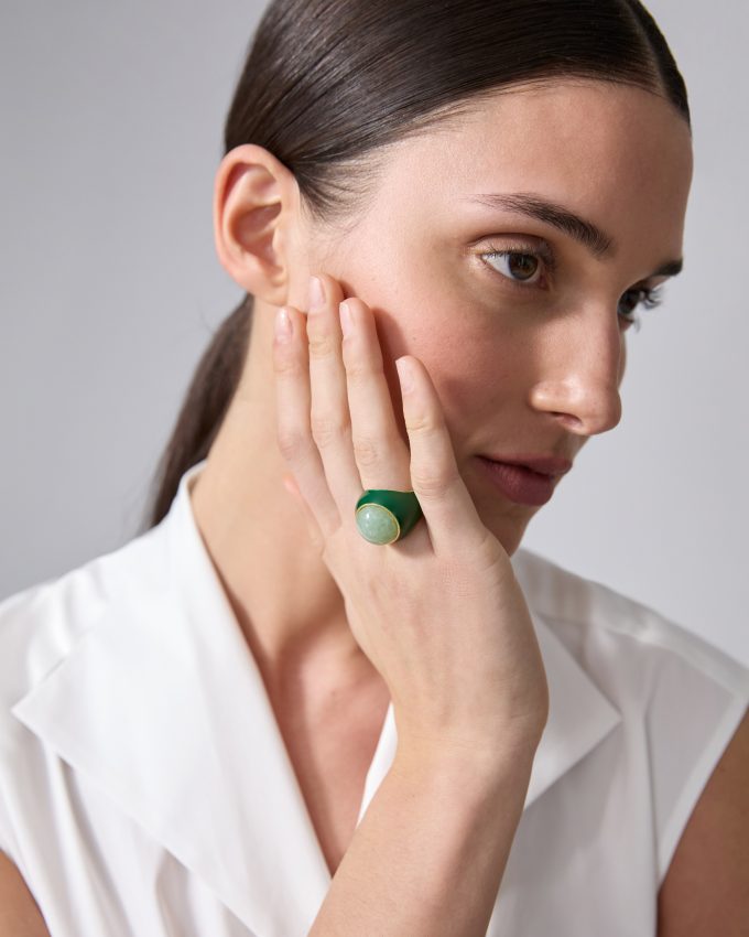 Carolina Herrera x Olympia Babylonia Cabochon Ring