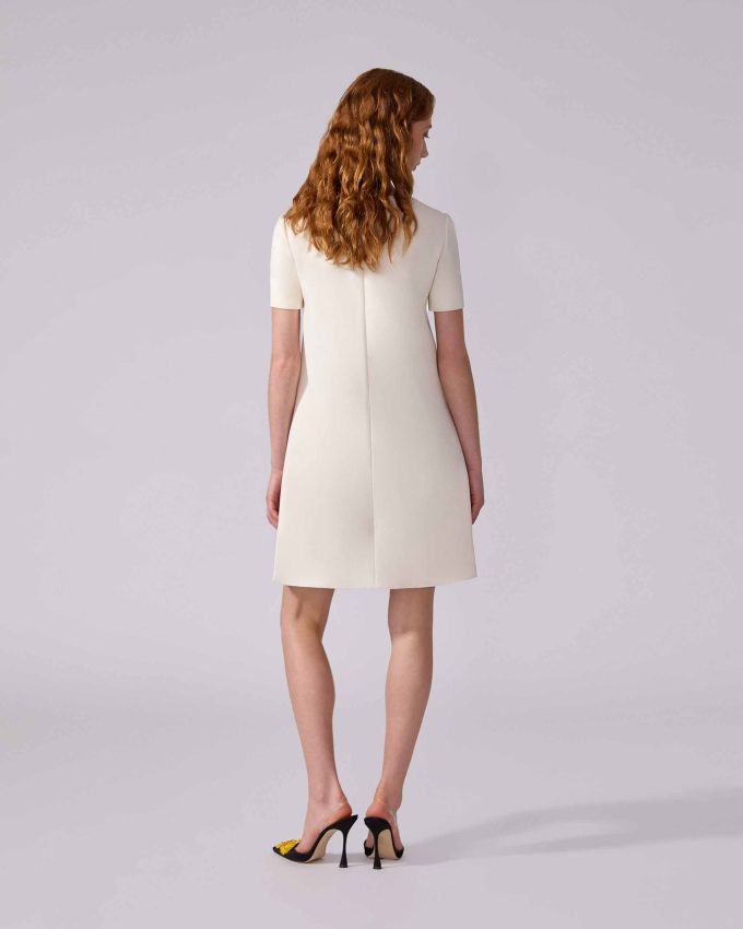 Embroidered Shift Mini Dress