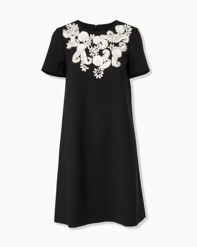 Embroidered Shift Mini Dress