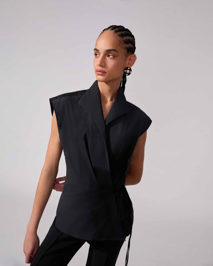 Sleeveless Wrap Top