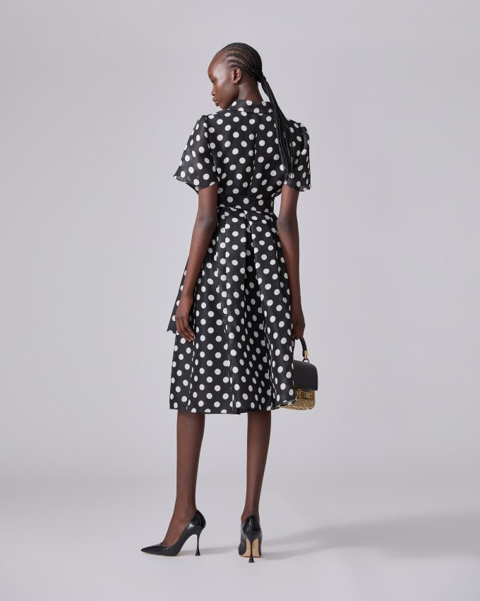 Polka Dot Midi Shirt Dress