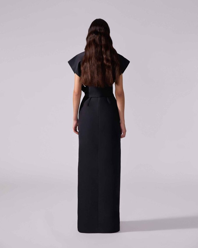 Cap-Sleeve Trench Gown