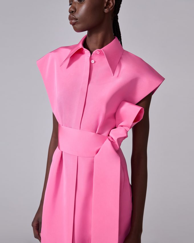 Cap-Sleeve Trench Gown