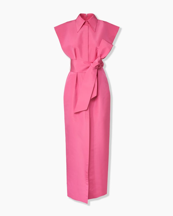 Cap-Sleeve Trench Gown