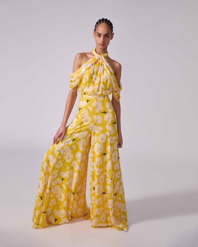 Floral-Print Chiffon Midi Skirt