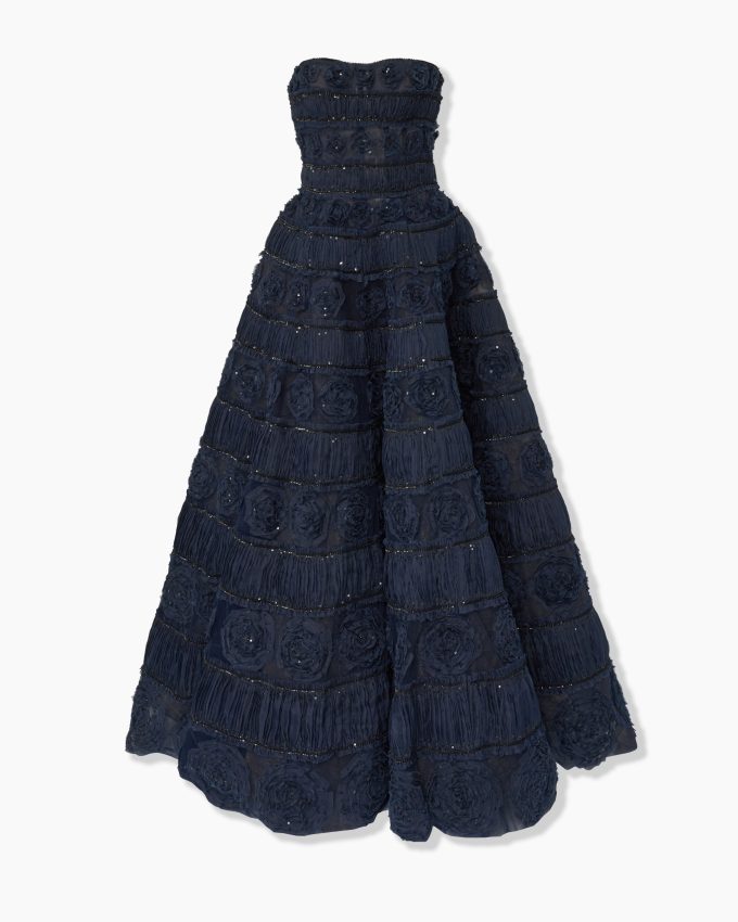 Embroidered Tulle Ball Gown