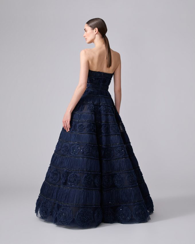 Embroidered Tulle Ball Gown