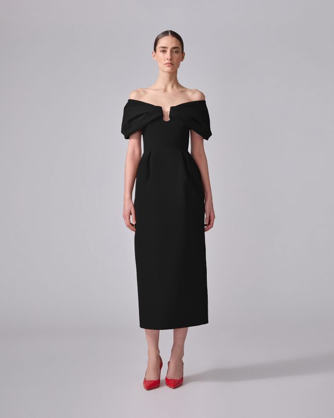 Off-Shoulder Column Dress