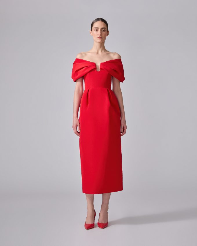 Off-Shoulder Column Dress