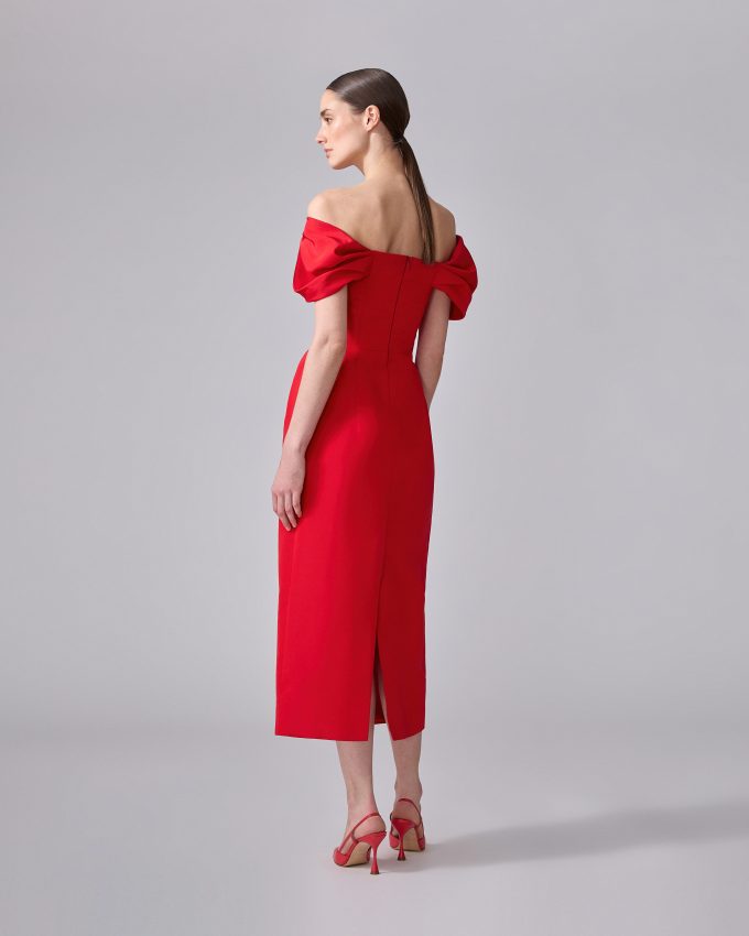 Off-Shoulder Column Dress