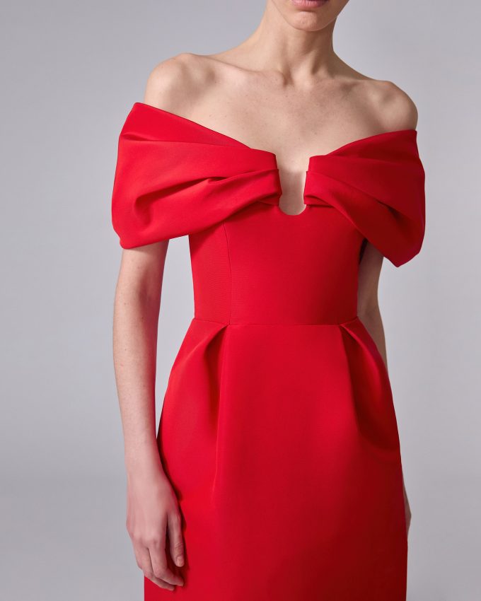Off-Shoulder Column Dress