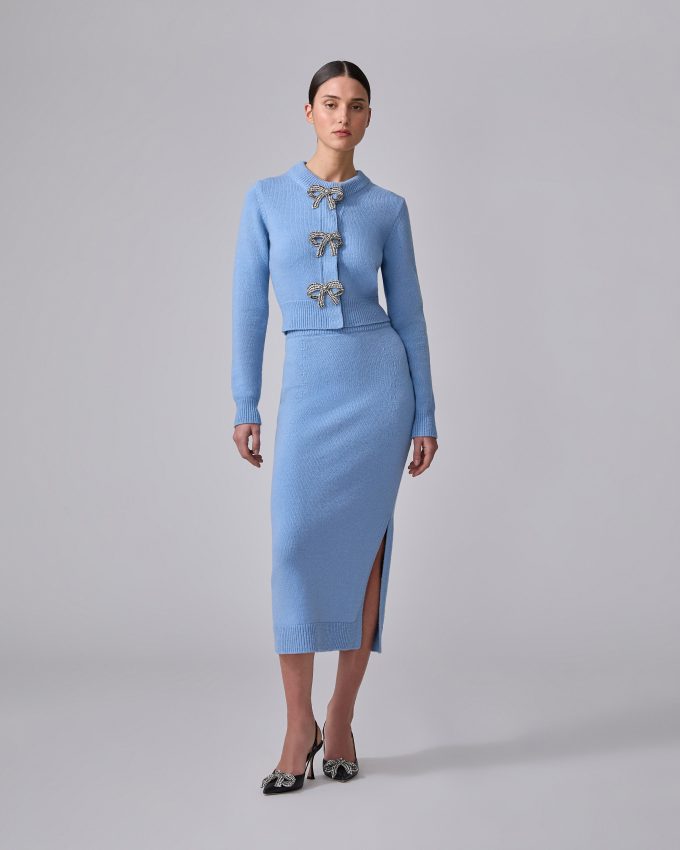 Knit Midi Pencil Skirt