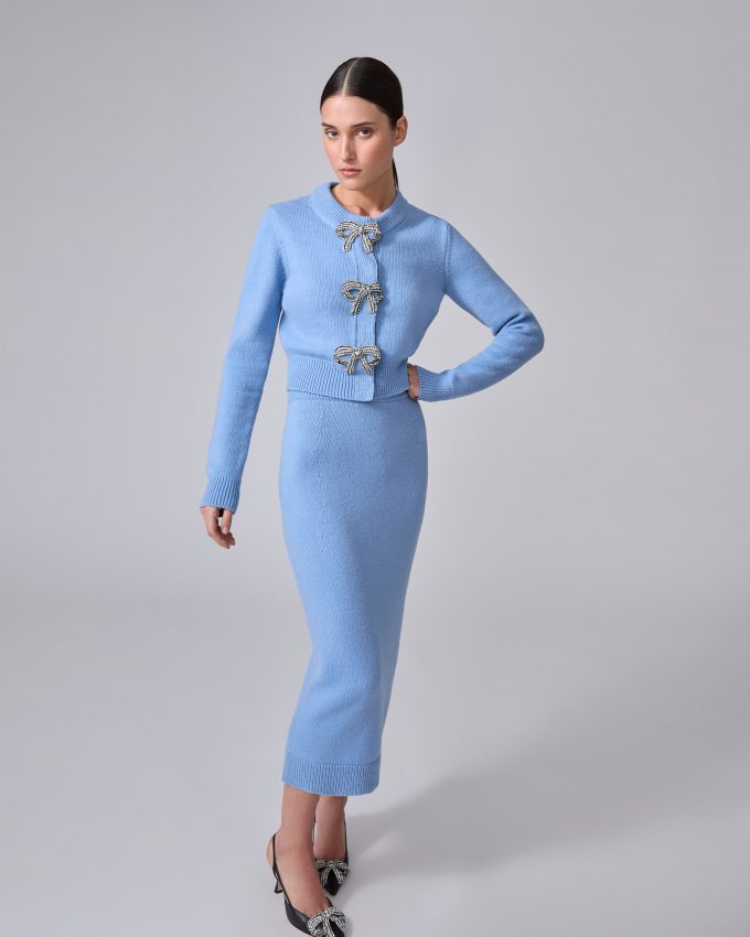 Knit Midi Pencil Skirt