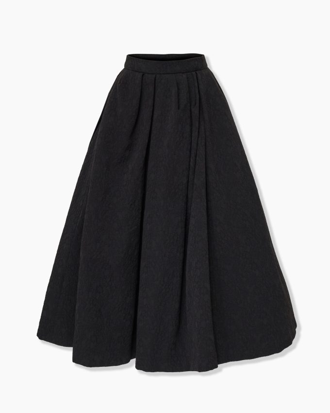 Floral Cloque Full Midi Skirt
