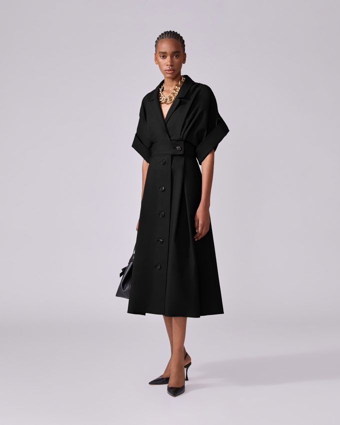 Wide-Sleeve Shirt Dress