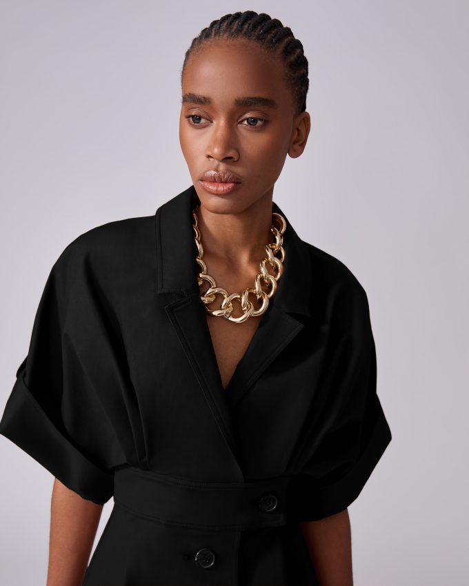 Wide-Sleeve Shirt Dress