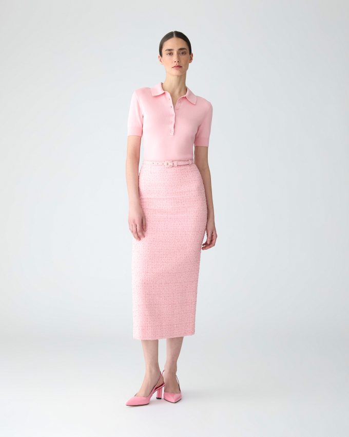 Tweed Midi Pencil Skirt