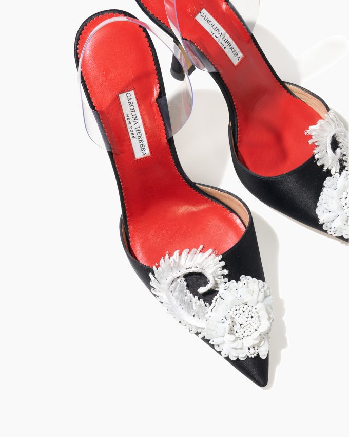 Embellished Kitten Heel Mule