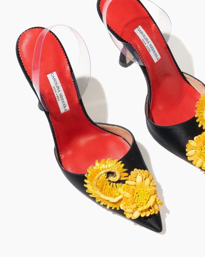Embellished Kitten Heel Mule