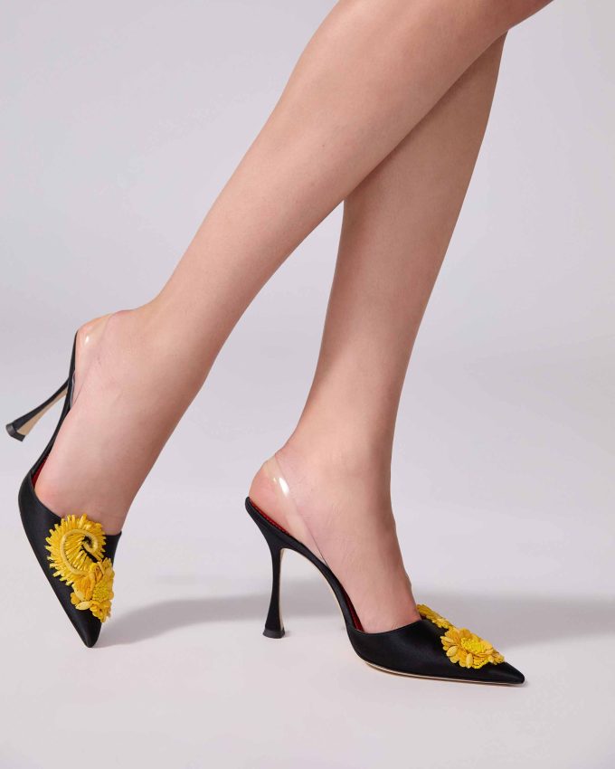 Embellished Kitten Heel Mule