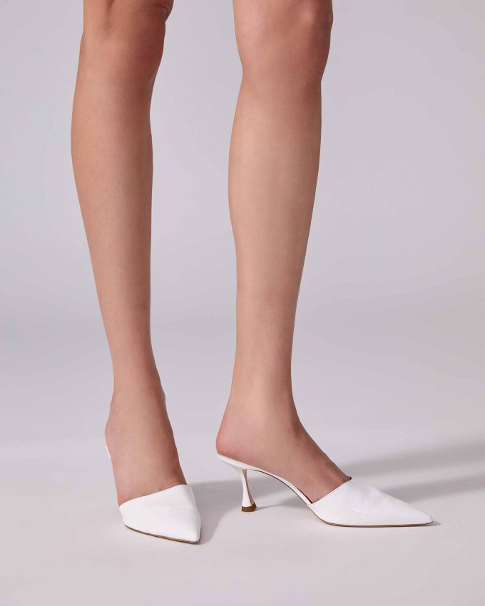 Patent Leather Kitten Heel Mule