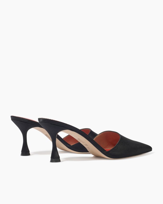 Satin Kitten Heel Mule