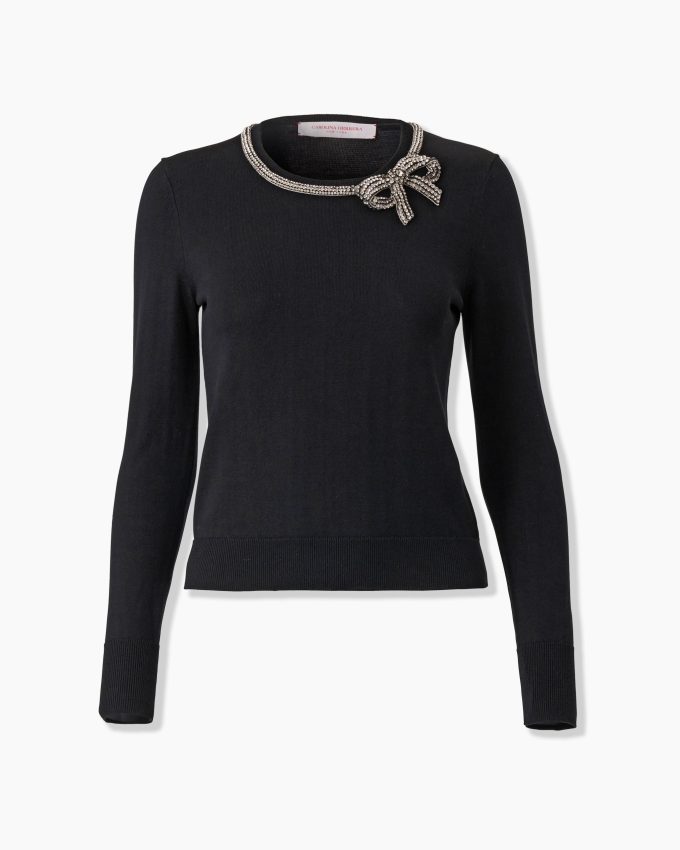 Crystal-Embroidered Sweater