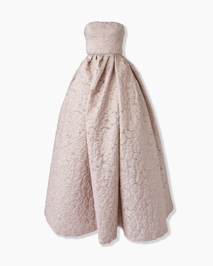 Fil Coupé Strapless Ball Gown