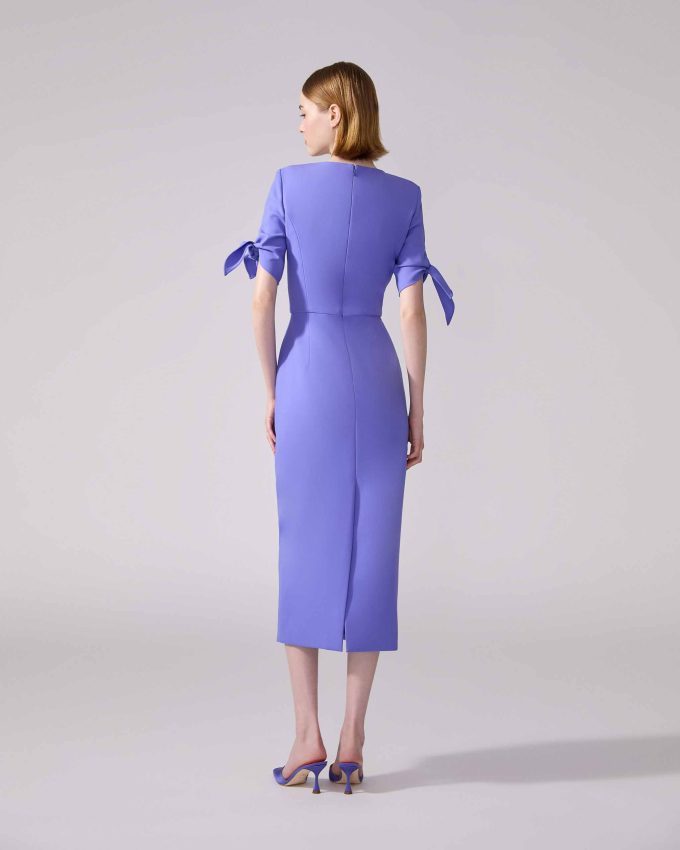 Sleeve-Tie Midi Dress